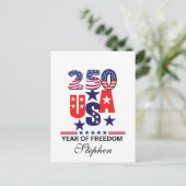 Carte Postale Custom usa 250th anniversary patriotic 4th of July (Debout devant)