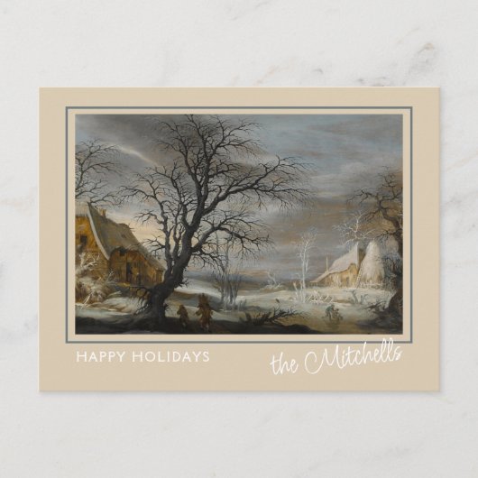 Carte Postale Custom Winter Wonderland Paysage peinture d'art (Devant)