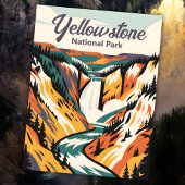 Carte Postale Custom Yellowstone National Park Lower Falls Retro