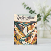 Carte Postale Custom Yellowstone National Park Lower Falls Retro (Debout devant)