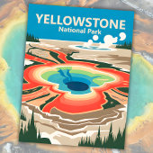 Carte Postale Custom Yellowstone National Park WPA Retro Travel
