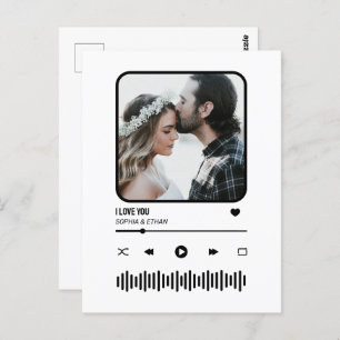 Carte Postale Custome Photo Song Playlist Couple Valentine's Day