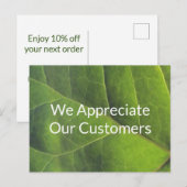 Carte Postale Customer Appreciation Discount Next Order Promo (Devant / Derrière)