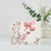 Carte postale Customisée aux oiseaux chanteurs (Debout devant)