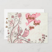 Carte postale Customisée aux oiseaux chanteurs (Devant / Derrière)