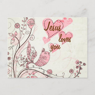 Carte postale Customisée aux oiseaux chanteurs