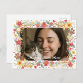 Carte Postale Customizable Happy New Year Pet Lover Photo  (Devant / Derrière)