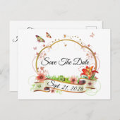 Carte Postale Customized Elegant Save The Date (Devant / Derrière)
