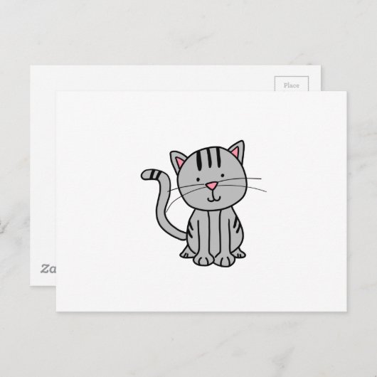 CARTE POSTALE CUT CAT DOODLE (Devant / Derrière)