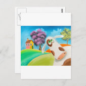 Carte Postale CUT VACHE FACE Gordon Bruce art (Devant / Derrière)