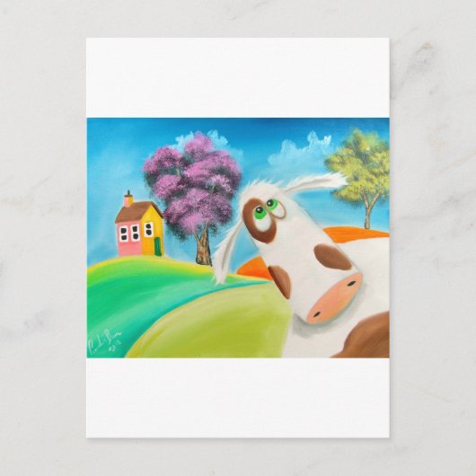 Carte Postale CUT VACHE FACE Gordon Bruce art (Devant)