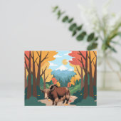 Carte Postale Cute & adorable brown Yak  (Debout devant)
