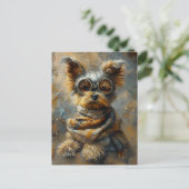 Carte Postale Cute adorable Steampunk Yorkshire Terrier Chien 16 (Debout devant)