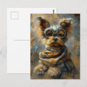 Carte Postale Cute adorable Steampunk Yorkshire Terrier Chien 16 (Devant / Derrière)