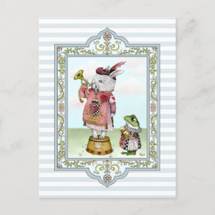 Carte Postale Cute Alice au pays des merveilles Lapin Blanc Art