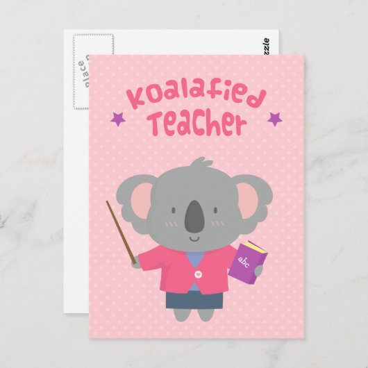 Carte Postale Cute Amuse Pun Koala Enseignant Ours (Devant / Derrière)