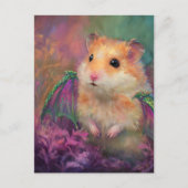 Carte Postale Cute and Adorable Sweet Hamster Dragon (Devant)