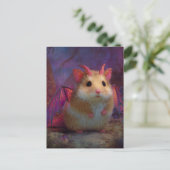 Carte Postale Cute and Adorable Sweet Hamster Dragon with Horns (Debout devant)