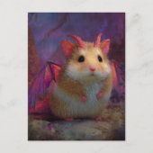 Carte Postale Cute and Adorable Sweet Hamster Dragon with Horns (Devant)