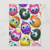 Carte Postale Cute and Funny Easter Eggs Cartoon (Devant)