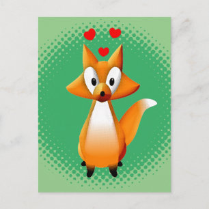 Carte Postale Cute animal caricature Fox