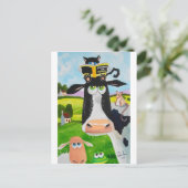 Carte Postale Cute animals painting Cow cat sheep frog (Debout devant)