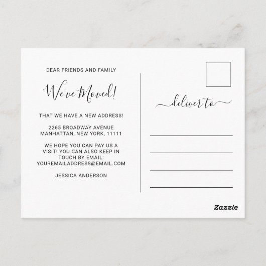 Carte Postale Cute aquarelle Cactus Moving Faire-part (Dos)