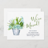 Carte Postale Cute aquarelle Cactus Moving Faire-part (Devant / Derrière)