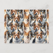 Carte Postale Cute aquarelle Corgi Chien Motif (Devant)