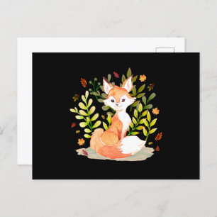 Carte Postale Cute aquarelle Fox animal