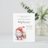 Carte Postale Cute aquarelle Grossesse Faire-part Père Noël (Debout devant)