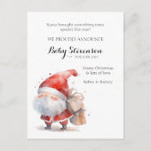 Carte Postale Cute aquarelle Grossesse Faire-part Père Noël (Devant)