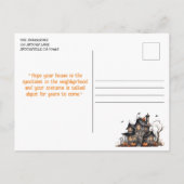 Carte Postale Cute Aquarelle Maison Hantée Halloween (Dos)
