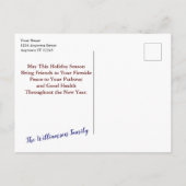 Carte Postale Cute aquarelle Snowman Photo Noël (Dos)