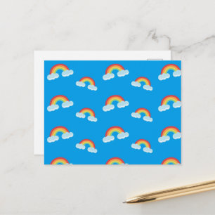 Carte Postale Cute arc-en-ciel avec Motif nuages