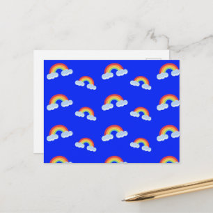 Carte Postale Cute arc-en-ciel avec Motif nuages