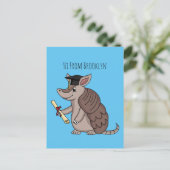 Carte Postale Cute armadillo with graduation cap cartoon (Debout devant)
