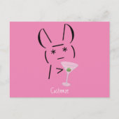 Carte Postale Cute Ascii lapin tenant martini Thunder_Cove (Devant)