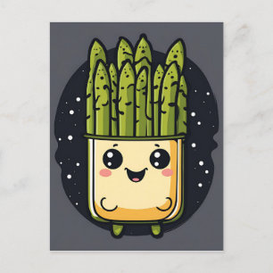 Carte Postale Cute Asparagus Veggie