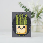 Carte Postale Cute Asparagus Veggie (Debout devant)