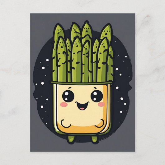 Carte Postale Cute Asparagus Veggie (Devant)