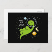 Carte Postale Cute astronaute dino (Devant / Derrière)