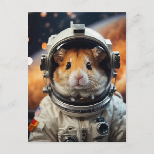 Carte Postale Cute astronaute spatiale Hamster (Devant)