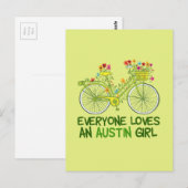 Carte Postale Cute Austin Cycling Girl (Devant / Derrière)