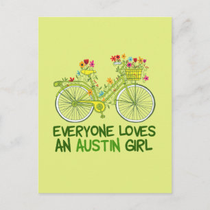 Carte Postale Cute Austin Cycling Girl