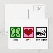 Carte Postale Cute Auto Réparer Magasiner Véhicule Mécanique (Devant / Derrière)