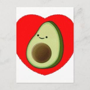 Carte Postale Cute Avocado Dans Le Coeur Rouge