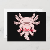 Carte Postale Cute Axolotl rose Thunder_Cove (Devant / Derrière)