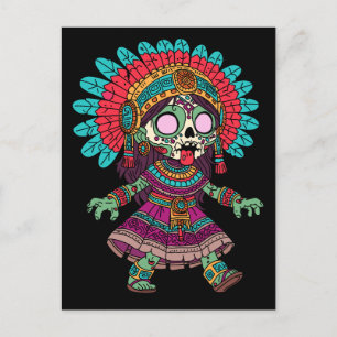 Carte Postale Cute Aztec Zombie
