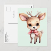 Carte Postale Cute Baby Deer Cartoon Illustration (Devant / Derrière)
